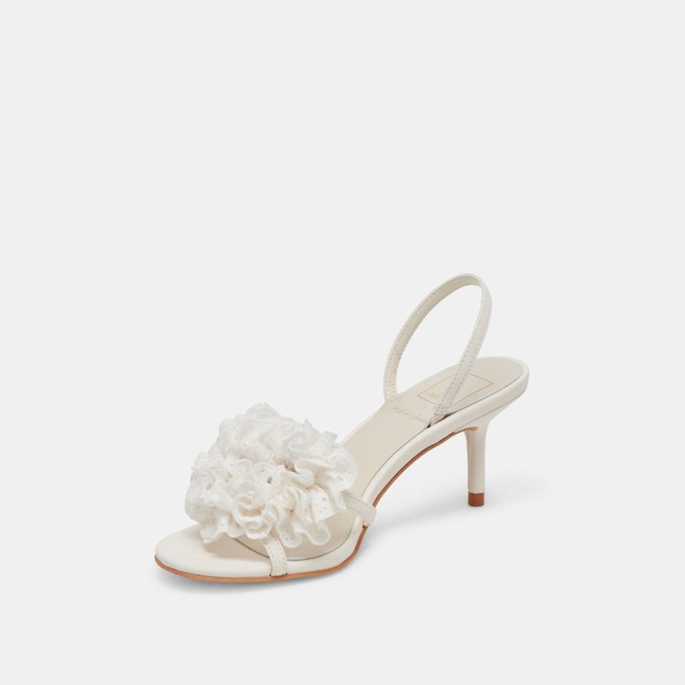 Dolce Vita Cream Heels with Floral Detail X For Love & Lemons